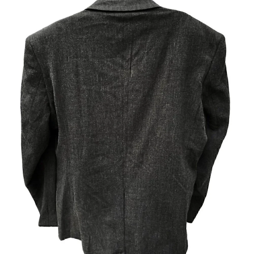 NWT WULFUL Dark Heather Gray Front One Button Single Breasted Blazer Men’s L